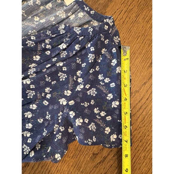 Sojourn Blue Floral Maxi Dress Women’s Sz S Short Sleeve V Neck Elastic Waist - Picture 11 of 12